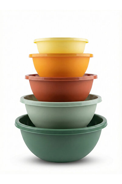 Vienev 5-Piece Colorful Mixing Bowl Set - Multi-Purpose Nesting Dough and Salad Prep Bowl