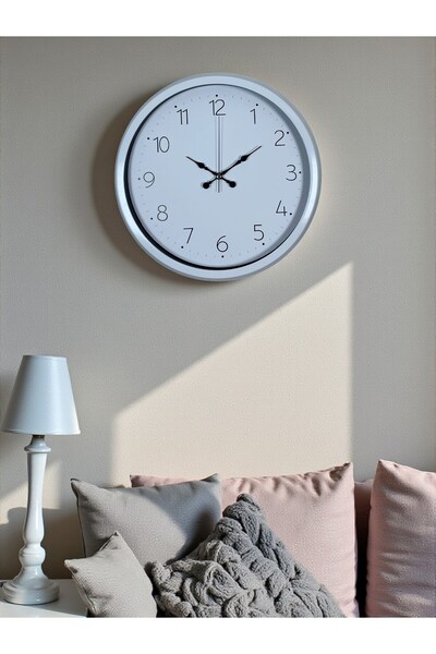 Marsilyan Simple Design White 40 cm Metal Standard Wall Clock