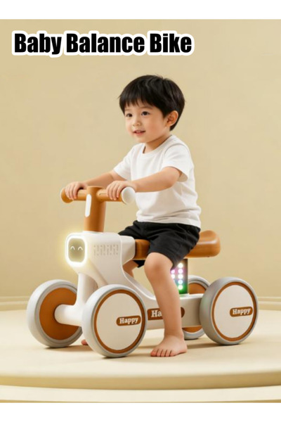 Generic Baby Balance Bike Toy 4 Wheels Bicycle Toddler Bike First Ride-On Toy with Light Music
