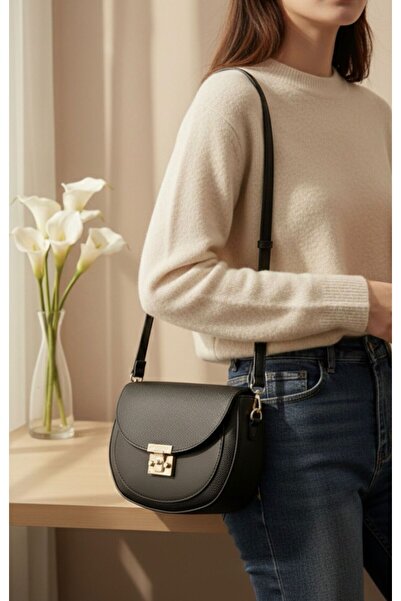 ÇANTA حقيبة كتف سوداء من سيفيا جولد قابلة للقفل