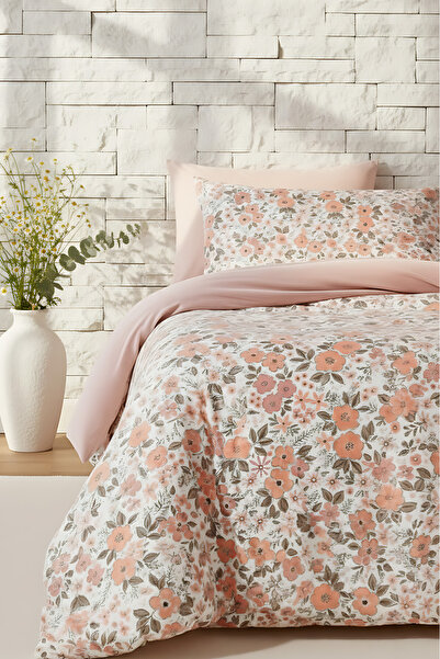 Rivaİstanbul Pink Spring Double Cotton Duvet Cover Set