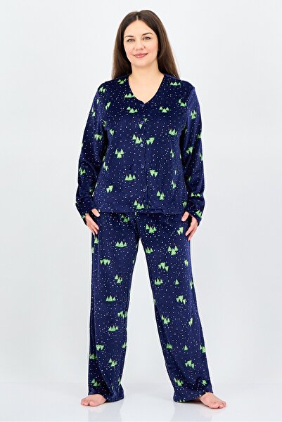 Gloria Vanderbilt Women 2 Pcs Allover Print Long Sleeve Pyjama Set, Multicolor