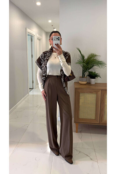 BİRCANÇİL Gofre Coffee Palazzo Pants