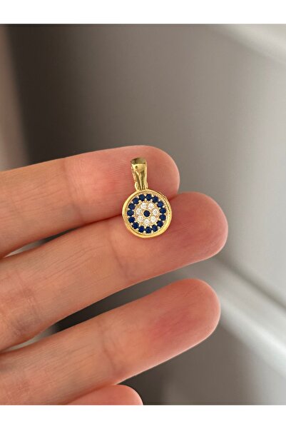 emy by emel luxury silver jewelry Altın Kaplama Nazar Boncuklu Kolye Ucu 925 ...