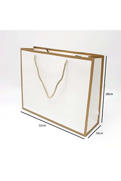 Generic 12 pieces of elegant white paper gift bags, dimensions 3