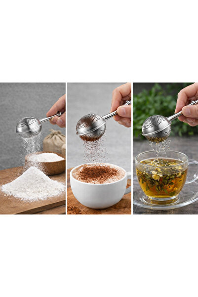 Flaura Home Çok Amaçlı Paslanmaz Çelik Elek ve Bitki Çayı Süzgeci