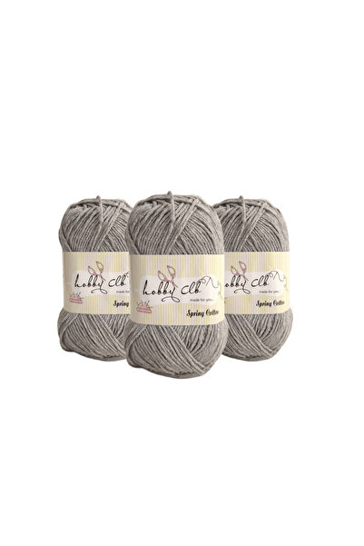 hobby club Cotton Amigurumi and Punch Yarn 100 Gr. 3 Pieces Gray