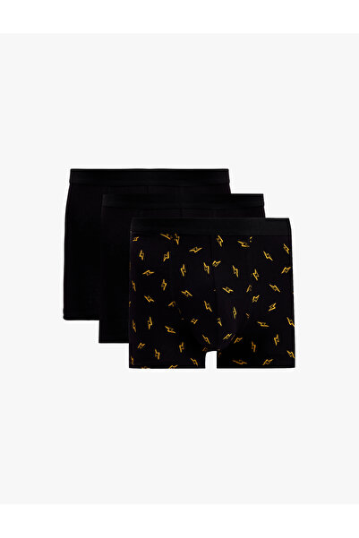 Koton Printed Cotton 3-Piece Boxer Set with Rubber Detail