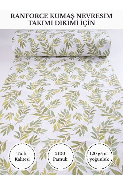 FabricMarket Renkli Baskılı Ranforce Kumaş – %100 Pamuk Nevresimlik Kumaş, 24...