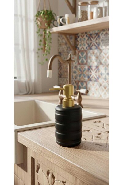 Home Round Stone Ceramic Liquid Soap Dispenser Kitchen Bathroom Soap Dispenser Minimal Modern Stylish Soap Dispenser