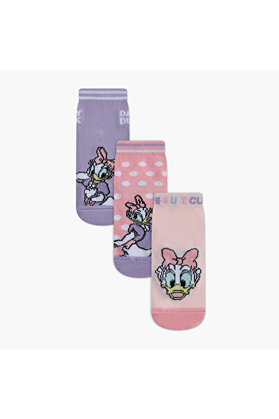 Disney جوارب قصيرة بنقشة ديزي داك - طقم من 3 قطع