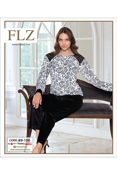FLZ Uzun Kollu Kadife Pijama Takımı
