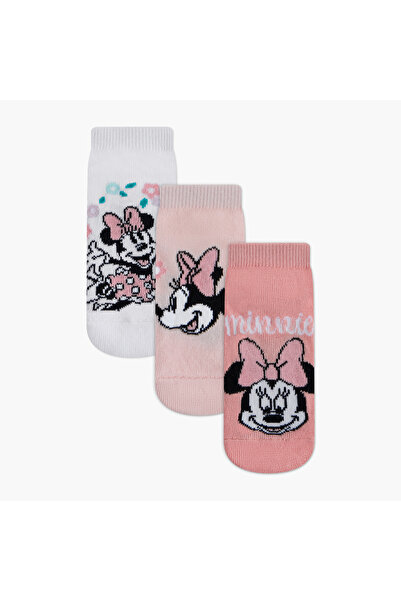 Disney جوارب بطول الكاحل بطبعات ميني ماوس - طقم من 3 قطع
