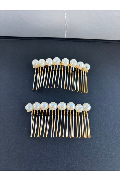 Store 2li Gelin saçı aksesuar özel gün tokası incili dişli tarak toka