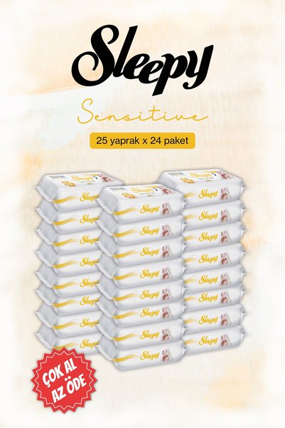 Düvenci Sleepy Sensitive Islak Mendil 25 Yaprak x 24 paket