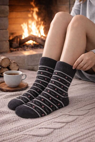 gigigiyim Chain Look Geometric Motif Women's Towel Socks