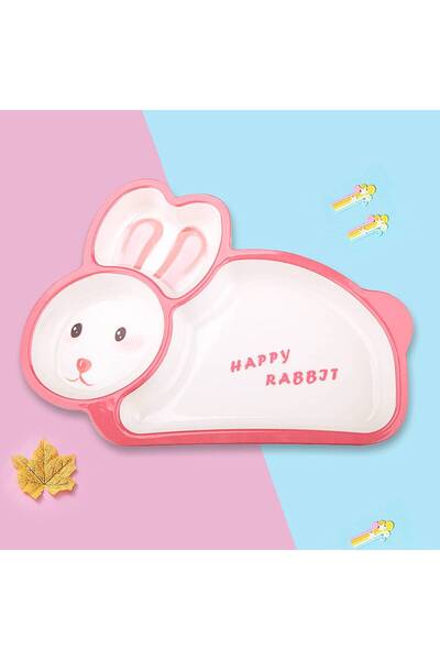 Hibobi Premium Baby Feeding Plate, 25×19cm, Food-Grade Melamine, Easy-Clean