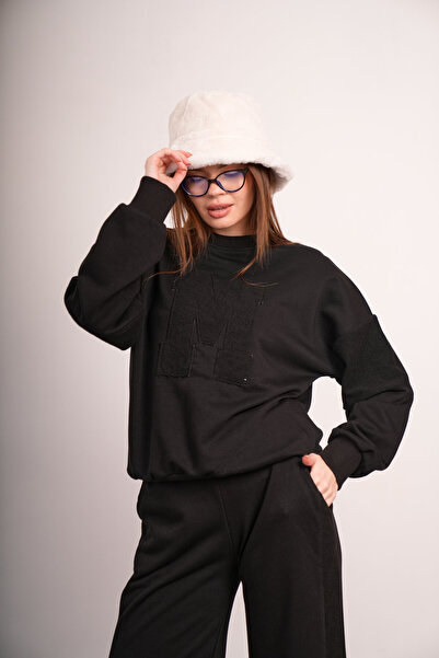 PONÇİK Women's Cotton Embroidered Oversize Tracksuit Set 25524