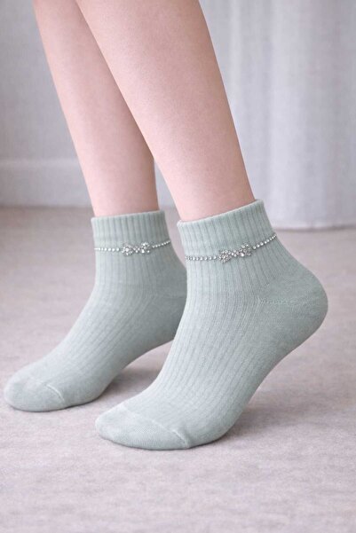 gigigiyim جوارب نسائية مزخرفة بشريط مطرز بالحجر