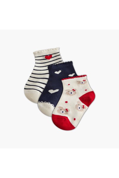 Juniors Assorted Ankle Length Socks - Set of 3
