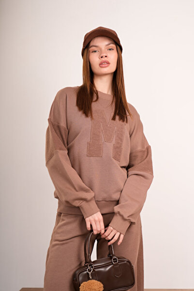 PONÇİK Women's Cotton Embroidered Oversize Tracksuit Set 25524