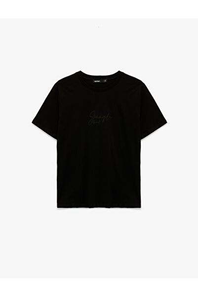 Koton Cotton Print Detailed Short Sleeve Crew Neck T-Shirt