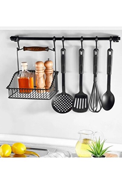 HomeBasics Μεταλλική κρεμάστρα για καλάθια, οργανωτής κουζίνας, σετ με γάντζο...