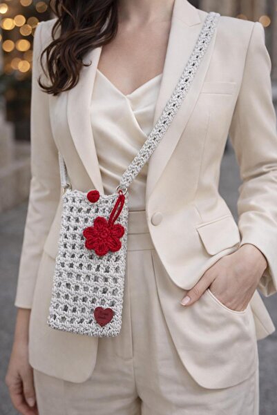 one depot only for quality life حقيبة هاتف محبوكة لامعة وبراقة