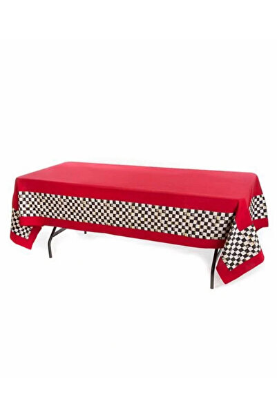 KEDİ Dama Pattern Red 145*225 Table Cloth