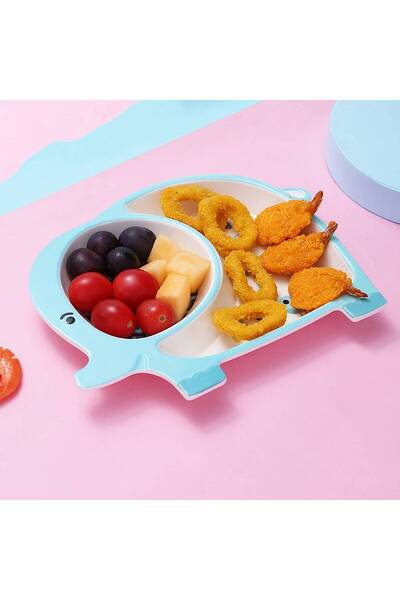 Hibobi Premium Baby Feeding Plate, 25×19cm, Food-Grade Melamine, Easy-Clean