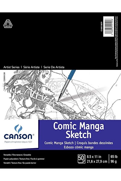 Canson Artist Series Sketch Pad, 21.5 x 28 cm, Foldable Cover, 50 Sheets