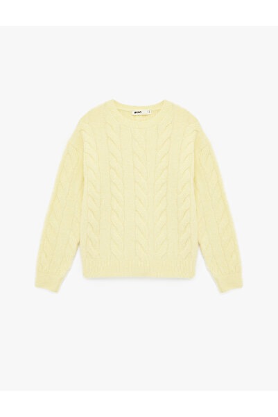 Koton Long Sleeve Crew Neck Hair Knit Sweater