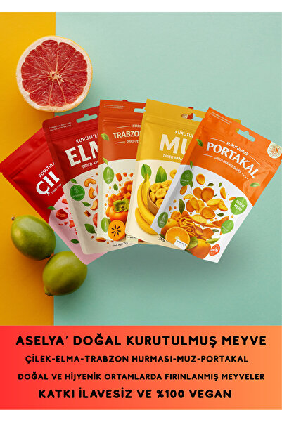 asellya sağlıklı yaşam 5’li Karışık Kurutulmuş Meyve Sepeti – 125 g (Elma, Mu...