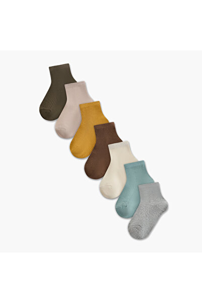 Juniors Baby Boys Socks Elasticated Hem - Set of 7