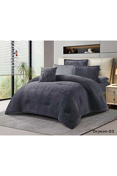 ALMIAAD مفرش نفرين شتوي ارجوان بتصميم عصري وهندسي 230 × 250