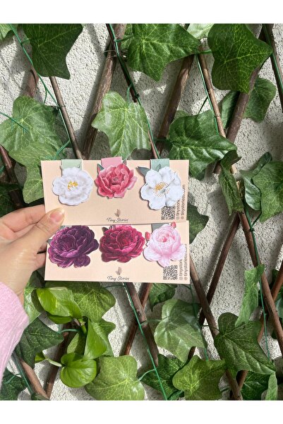 tinystoriestr Magnetic Bookmarks - Floral Themed 6 Pieces