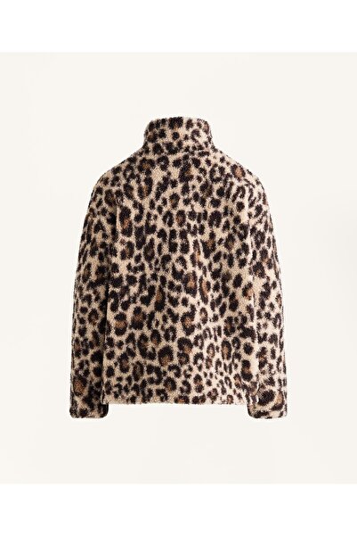 mrc Leopard Patterned Oversized Plush Sweatshirt