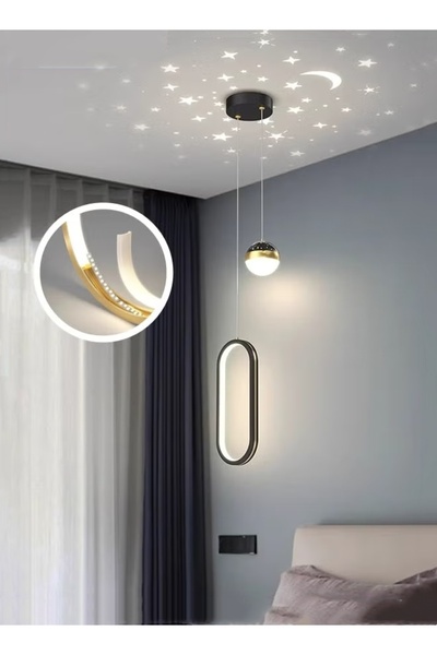 Generic Chandelier 3 Colors Led Pendant Light Indoor Lighting Hanging Lamp Long Line Modern Chandelier