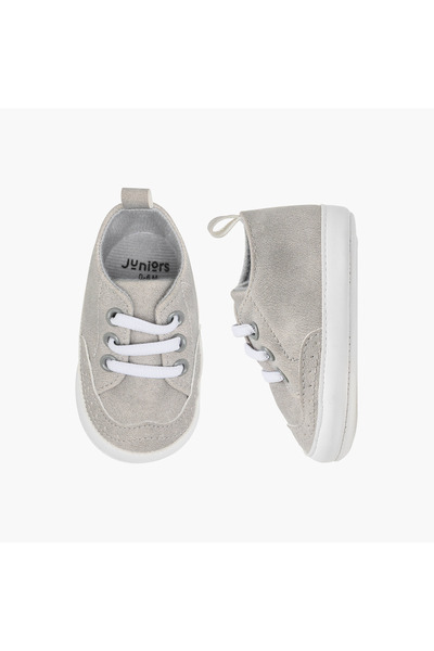 Juniors Solid Lace-Up Booties with Pull Tabs