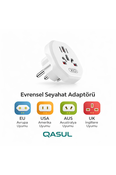 qasul 2500W Amerika İngiltere Avusturalya Çin Japonya Seyahat Adaptörü Fiş Pr...