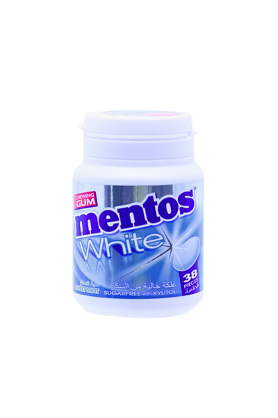 Mentos علكة بيضاء بنكهة النعناع الحلو، 38 قطعة، 54 غرام