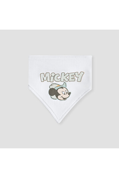 Disney Mickey Mouse Print Bib with Button Closure