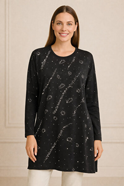 TUSSE Women's Plus Dot Stone Viscose Plus Size Oversized Blouse