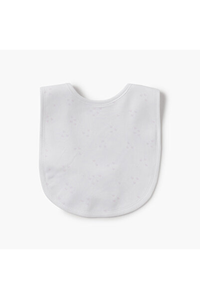 giggles Heart Print Bib with Button Closure