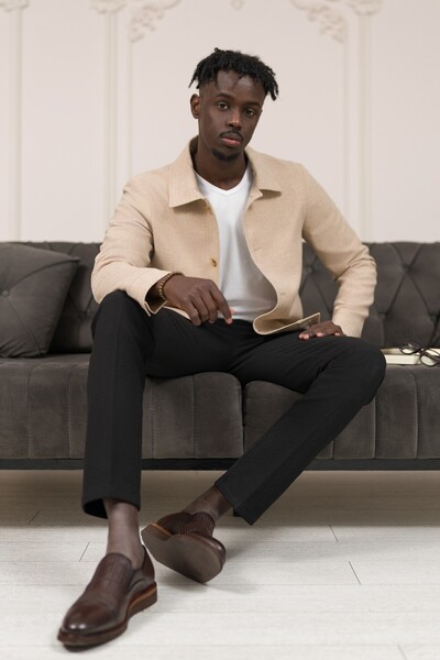 Paul Martin Regular Fit Shirt Collar Half Lined Side Pocket Spring Jacket