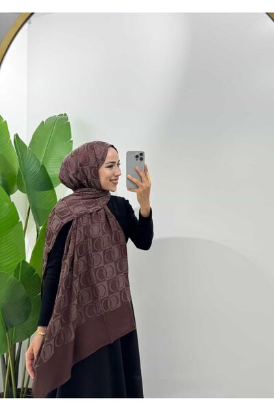 ALESYA SCARF Halka Desen Kahverengi Şal