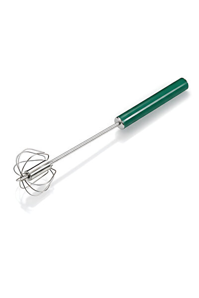 Bisbell Semi-Automatic Stainless Steel Whisk - Push-to-Spin Hand Mixer & Egg Beater - Green BB3770