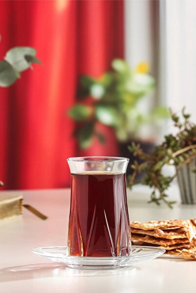 PLT Design Lav Zoey Cam Çay Seti 6 Kişilik 165 ml