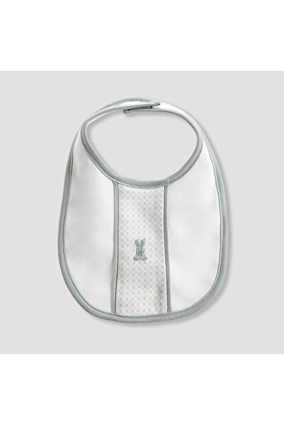 giggles Bunny Embroidered Bib with Button Closure