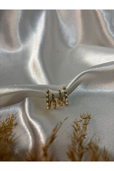 stainless steell Mini Pearl Detailed Double-Sided Appearance Steel Earrings